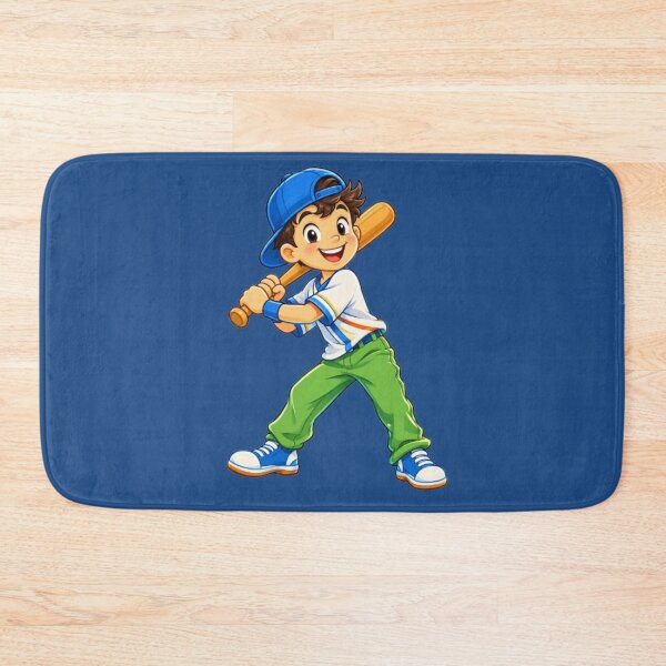 Item preview, Happy Baseball Boy Cartoon Batter designed and sold by Dew Drop Designs.