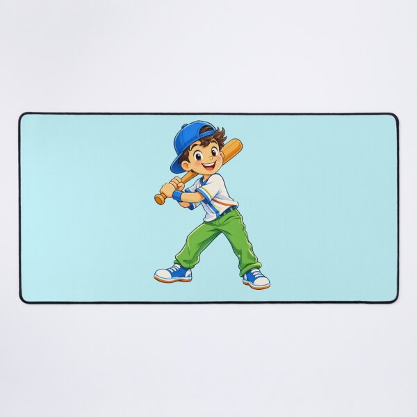 Item preview, Happy Baseball Boy Cartoon Batter designed and sold by Dew Drop Designs.