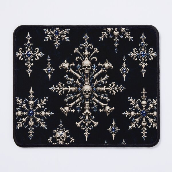 Item preview, "Frozen Royalty" - Gothic Skull Snowflake & Sapphire Blue Winter designed and sold by cabuks.