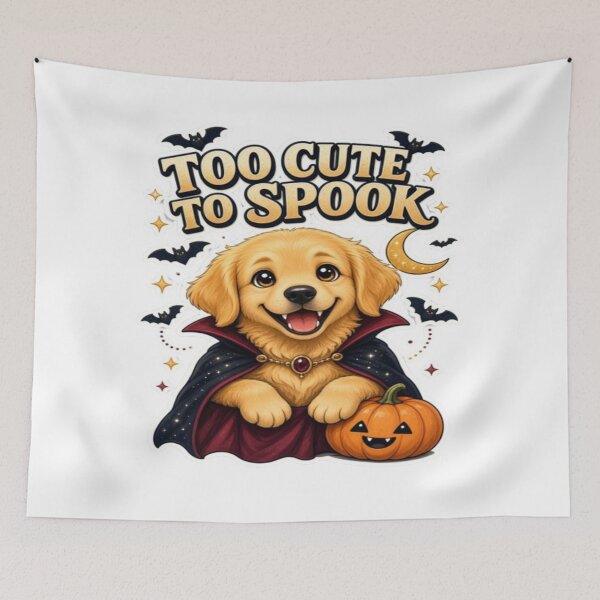 Item preview, Too Cute to Spook – Golden Retriever Vampire designed and sold by ClaussShop.