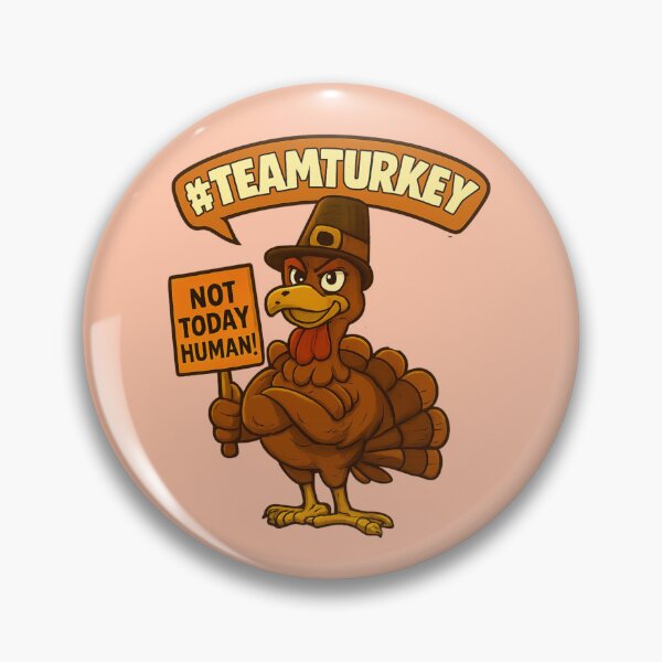 Item preview, Team Turkey Protest Funny Thanksgiving Cartoon designed and sold by PunchDrop.