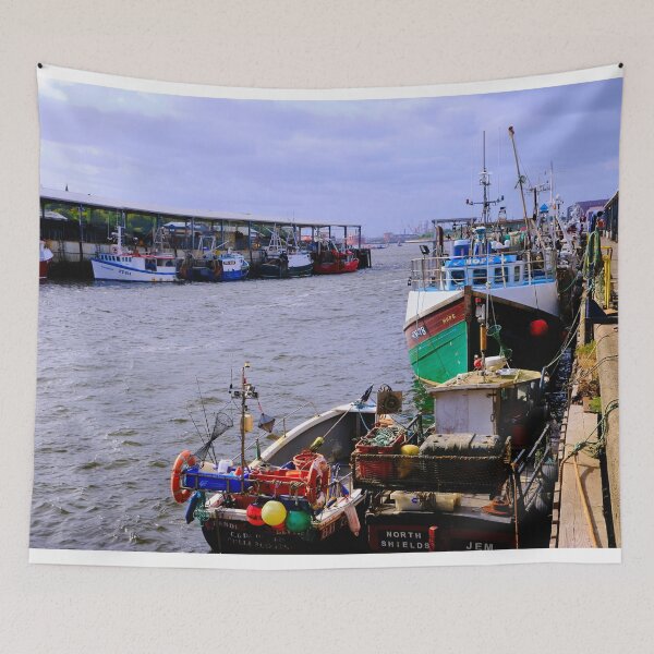 Item preview, Colourful Fishing Boats at North Shields Fish Quay designed and sold by Violaman.