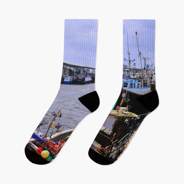 Item preview, Colourful Fishing Boats at North Shields Fish Quay designed and sold by Violaman.
