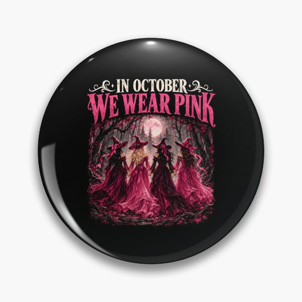 Item preview, In October We Wear Pink, Breast Cancer Awareness Ghost Tee, Witches Pink Month, Pink Ribbon Halloween Gift for Supporters designed and sold by AsturShop.