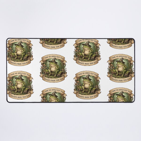 Item preview, Grumpy Frog Keep Thoughts Inside Your Head Vintage Cottagecore Funny Meme designed and sold by CoolCrazyChaos.