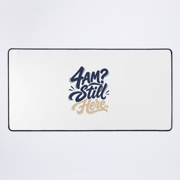 Item preview, 4AM Still Here – Funny Nurse Hoodie Night Shift RN Gift Navy Beige Script designed and sold by KiwyStudio.