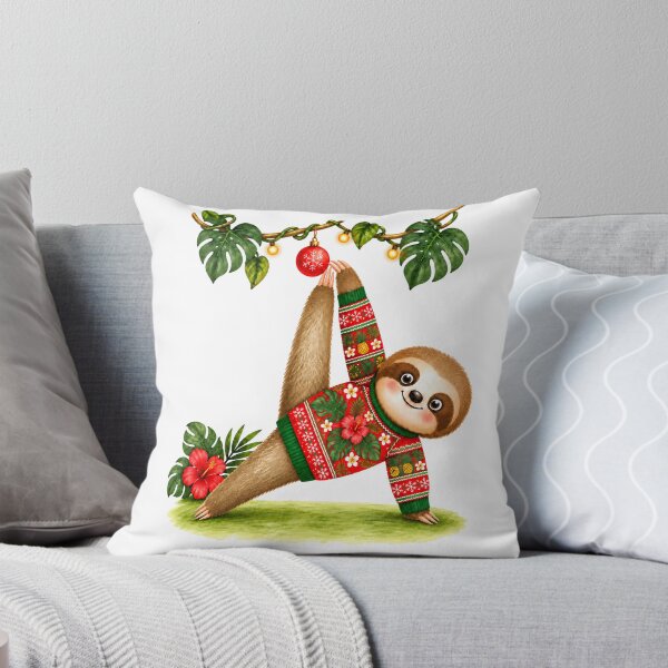 Item preview, Christmas Yoga Sloth – Advanced Side Plank in Ugly Christmas Sweater designed and sold by YogiAnimalArt.