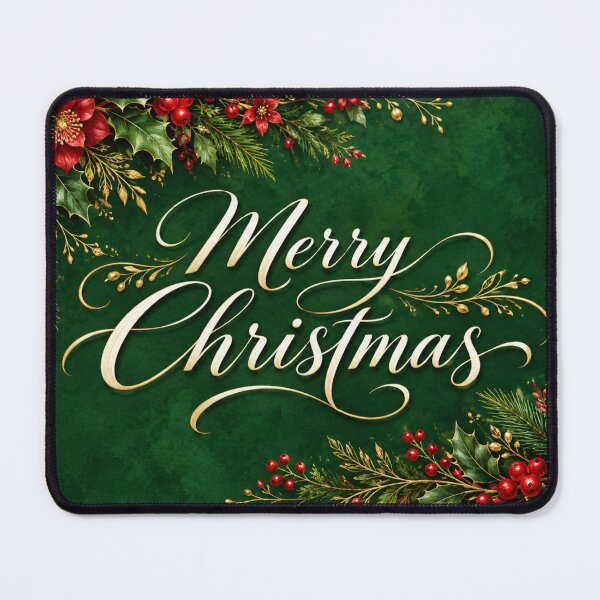 Item preview, Merry Christmas Botanical Elegance in Emerald and Gold designed and sold by Kimberly Palmer.