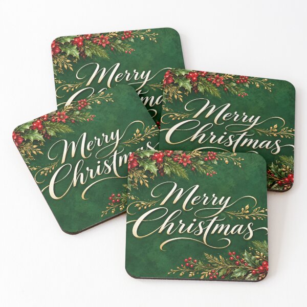 Item preview, Merry Christmas Botanical Elegance in Emerald and Gold designed and sold by Kimberly Palmer.