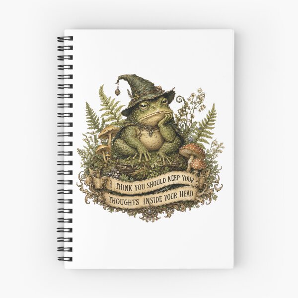 Item preview, Grumpy Frog Keep Thoughts Inside Your Head Vintage Cottagecore Funny Meme designed and sold by CoolCrazyChaos.