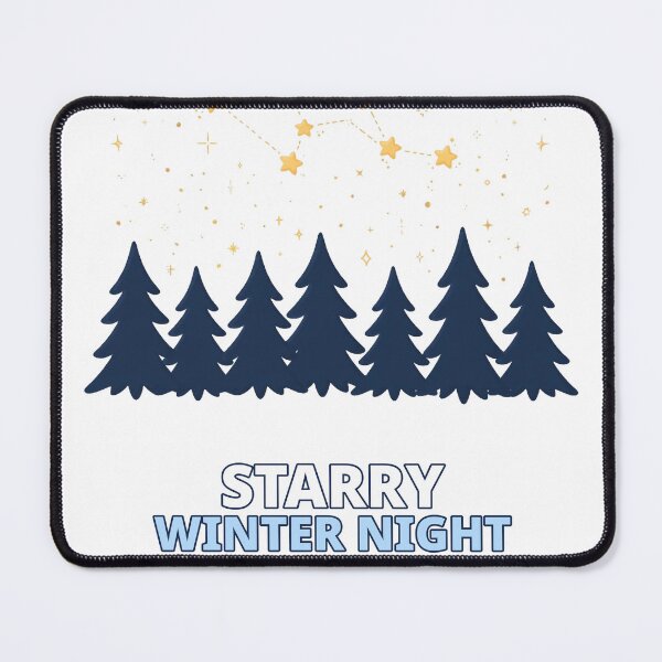 Aperçu de l'œuvre Starry Winter Night Sky Pines créée et vendue par ThreeFlyingAces.