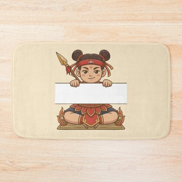 Item preview, Cute Nezha Holding Blank Sign - Chinese Mythology Lotus Prince Boy God designed and sold by PetalsPaws.