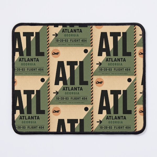 Item preview, ATL Let’s Go – Atlanta Airport Code Luggage Tag, Peach & Green designed and sold by rootcompass.