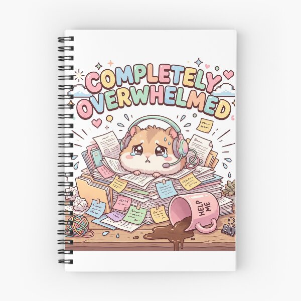 Item preview, Completely Overwhelmed Tiny Hamster Anxiety Work Burnout Kawaii designed and sold by CoolCrazyChaos.