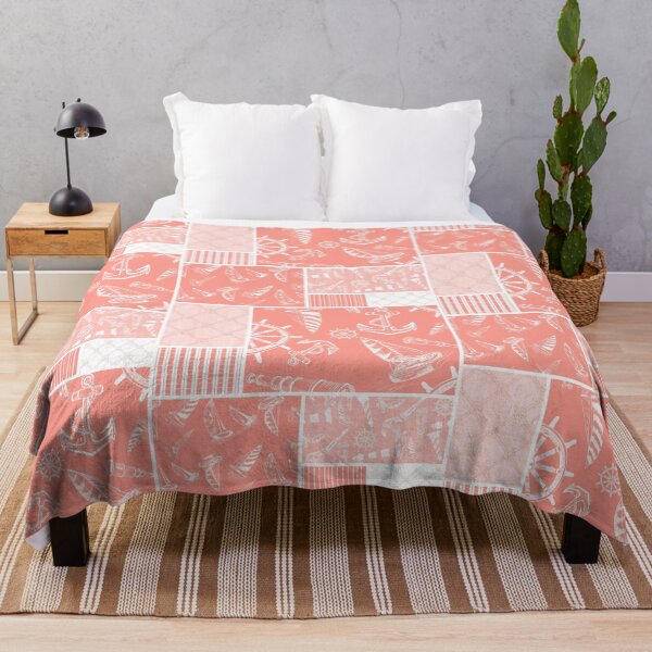 Item preview, Coral Quilt Design Nautical Charcoal Sketches Collection- Features Netting, Stripes, Nautical Items, and Lighthouse Designs designed and sold by PD-Coastal.