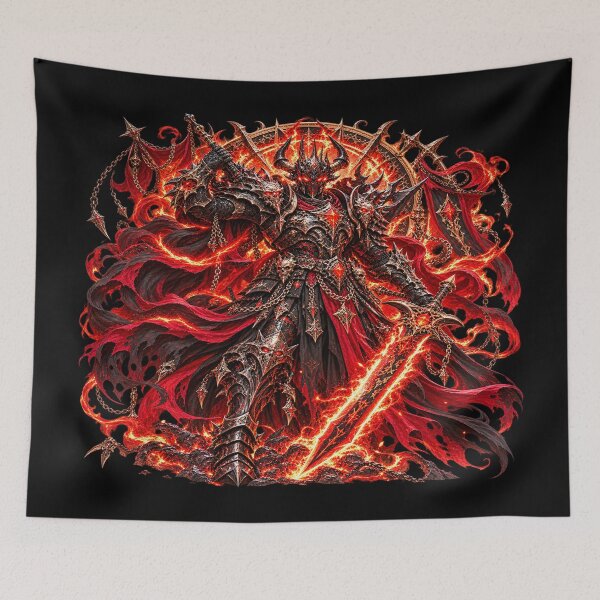 Item preview, Infernal Overlord – Crimson Flames and Golden Armor designed and sold by TroviTutto.