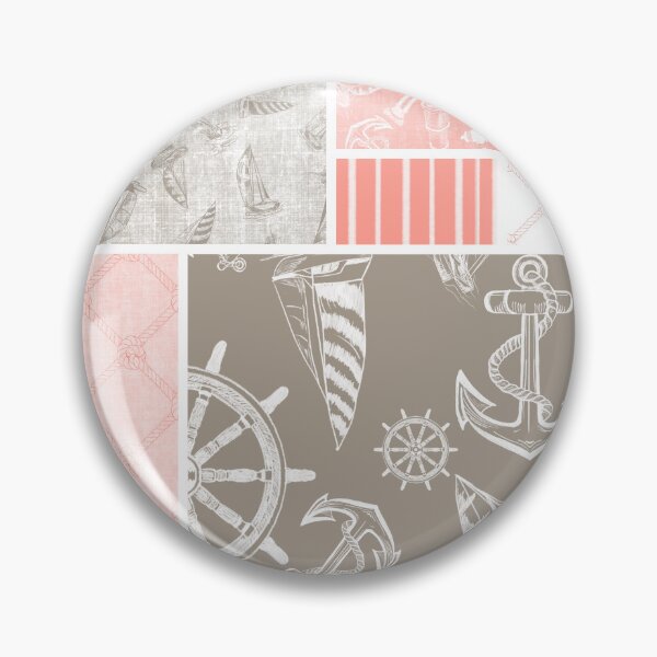 Item preview, Coral and Driftwood Quilt Design Nautical Charcoal Sketches Collection- Features Netting, Stripes, Nautical Items, and Lighthouse Designs designed and sold by PD-Coastal.