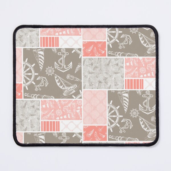 Item preview, Coral and Driftwood Quilt Design Nautical Charcoal Sketches Collection- Features Netting, Stripes, Nautical Items, and Lighthouse Designs designed and sold by PD-Coastal.