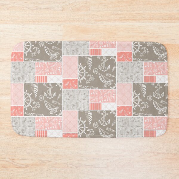 Item preview, Coral and Driftwood Quilt Design Nautical Charcoal Sketches Collection- Features Netting, Stripes, Nautical Items, and Lighthouse Designs designed and sold by PD-Coastal.