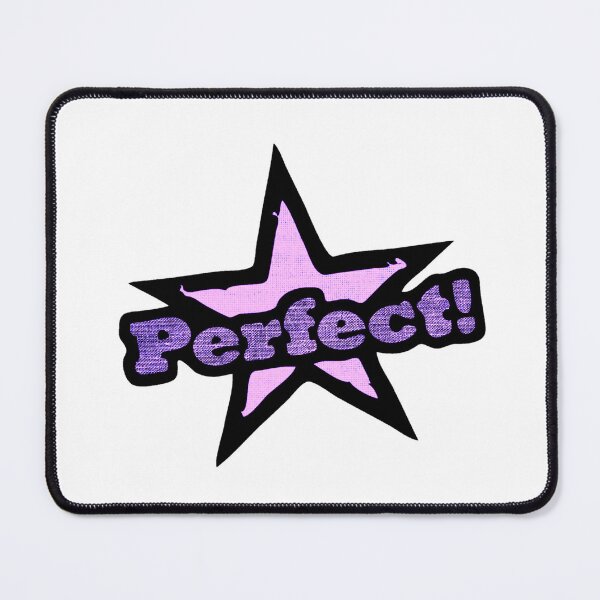 Item preview, Perfect! Purple and pink star, retro textured typography, positive confidence vibes designed and sold by CLC54.