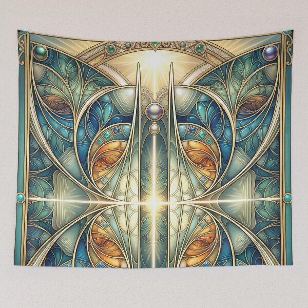 Aperçu de l'œuvre Luminous Art Nouveau Stained Glass Butterfly créée et vendue par Frackxion.