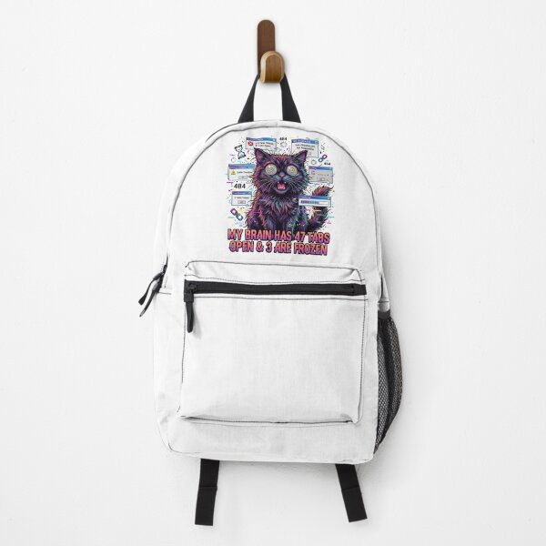 Item preview, My Brain Has 47 Tabs Open Frozen Cat Neurodivergent ADHD Funny Retro designed and sold by CoolCrazyChaos.