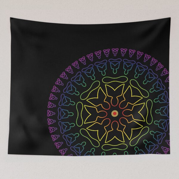 Item preview, Yogis in Harmony – Minimalist Yoga - rainbow colorful yogini and yogi Mandala designed and sold by strandbar.