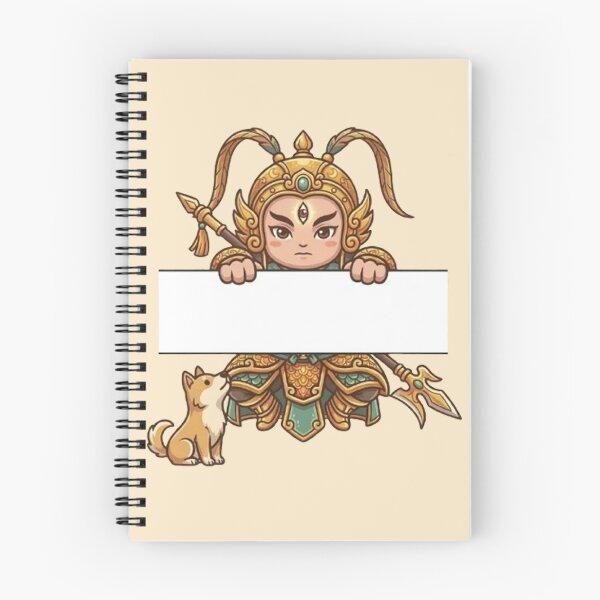 Item preview, Cute Erlang Shen with Celestial Dog Holding Blank Sign - Chinese Mythology God designed and sold by PetalsPaws.