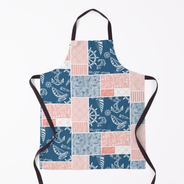 Item preview, Coral and Ocean Blue Quilt Design Nautical Charcoal Sketches Collection- Features Netting, Stripes, Nautical Items, and Lighthouse Designs designed and sold by PD-Coastal.