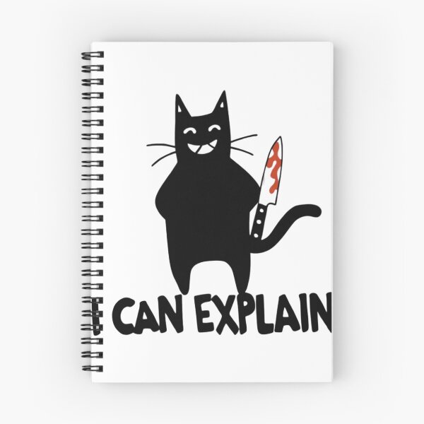 Item preview, Chaotic Murder Black Cat Bloody Knife I Can Explain Meme designed and sold by Ikochane.