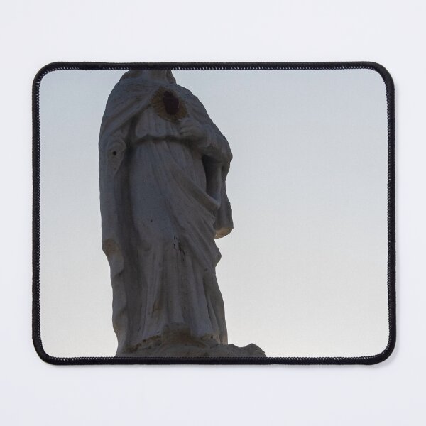 Item preview, Silhouette of Sacred Heart Jesus Statue on Rooftop at Dusk Against Clear Sky designed and sold by Nmallia.