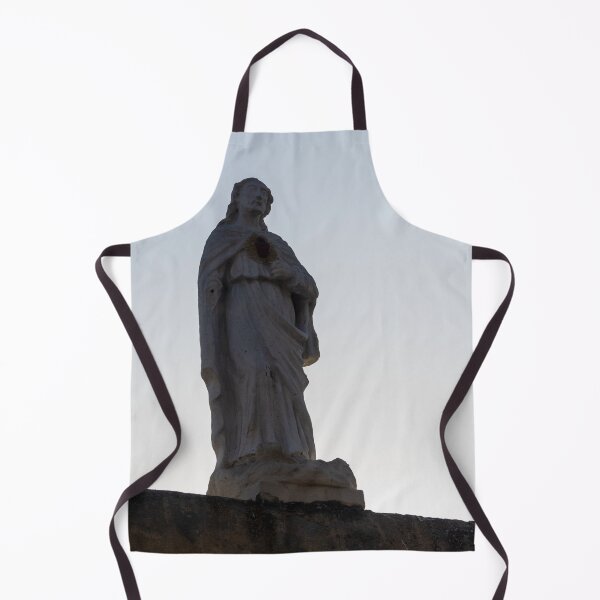 Item preview, Silhouette of Sacred Heart Jesus Statue on Rooftop at Dusk Against Clear Sky designed and sold by Nmallia.