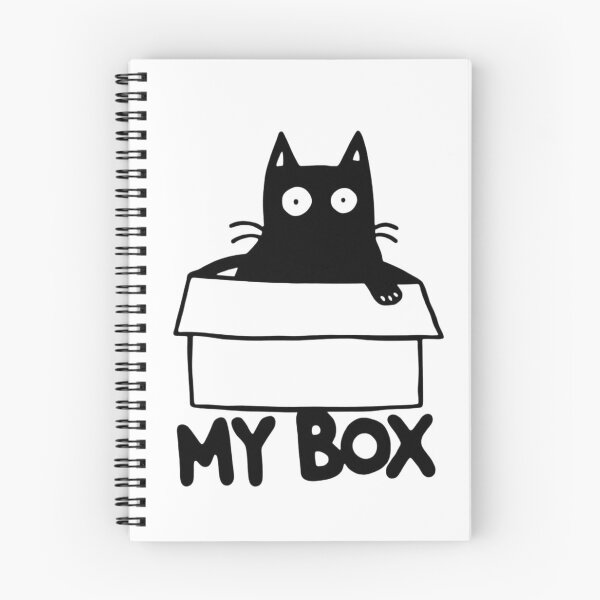 Item preview, Cute Funny Black Cat In A Cardboard Box MY BOX Meme designed and sold by Ikochane.