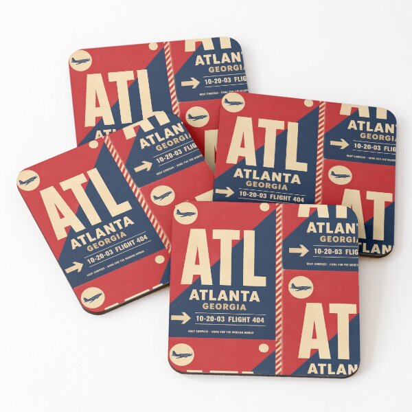 Item preview, ATL Airport Code Luggage Tag – Scarlet Red, Navy & Cream Retro Airline Design designed and sold by rootcompass.