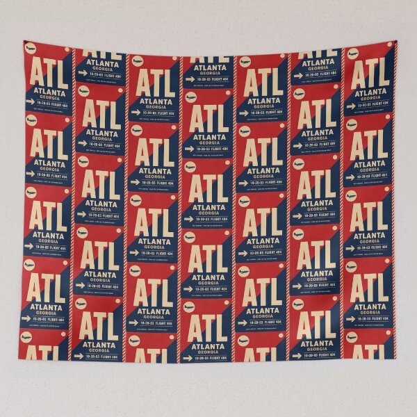 Item preview, ATL Airport Code Luggage Tag – Scarlet Red, Navy & Cream Retro Airline Design designed and sold by rootcompass.