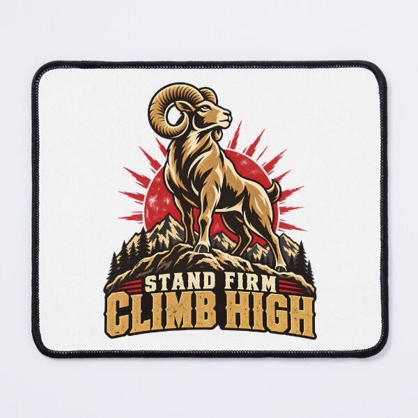 Item preview, Stand Firm Climb High Mountain Ram Motivational Shirt designed and sold by InkStinct-Store.