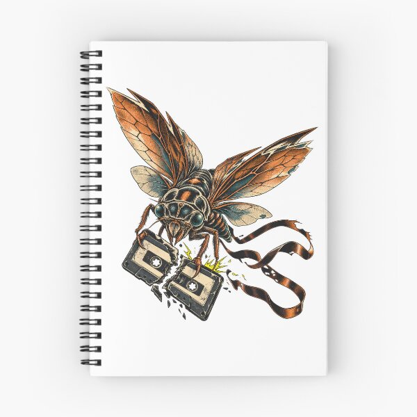 Item preview, Cicada Breaking a Cassette Dark Comic Music Graphic designed and sold by RAX Mirth Studio.