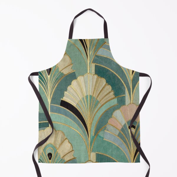 Item preview, Art Deco Floral Fan Pattern – Vintage Teal and Gold Gatsby Glamour Design designed and sold by ArtDesignRemix.
