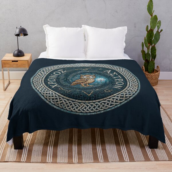 Item preview, Athene Noctua Owl Astrology Roman Mosaic Art designed and sold by codex antique.