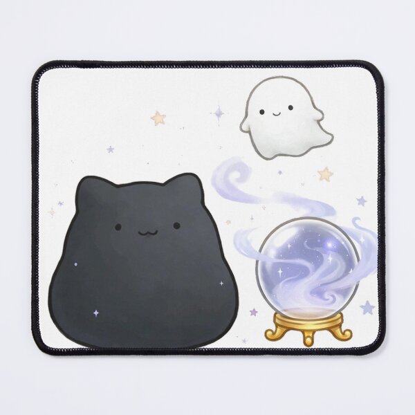 Item preview, Cute Black Cat Ghost Crystal Ball Magic Halloween Kawaii Sticker designed and sold by xiaoxiaochibi.