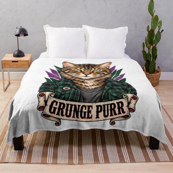 Item preview, Grunge Purr Cat Music Flannel designed and sold by Old's Cool Cat Studio.