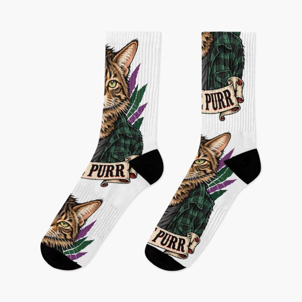 Item preview, Grunge Purr Cat Music Flannel designed and sold by Old's Cool Cat Studio.