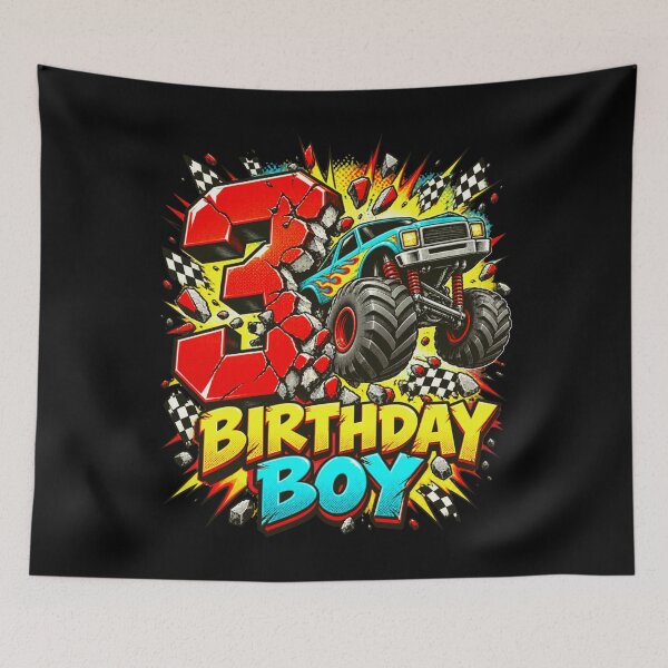 Item preview, 3 Birthday Boy Monster Truck Three Years Old Toddler Celebration designed and sold by FolkGraphics.