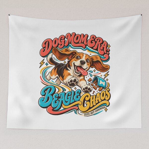 Item preview, Dog Mom Era Beagle Chaos Funny Retro Typography Design designed and sold by Tong4130.