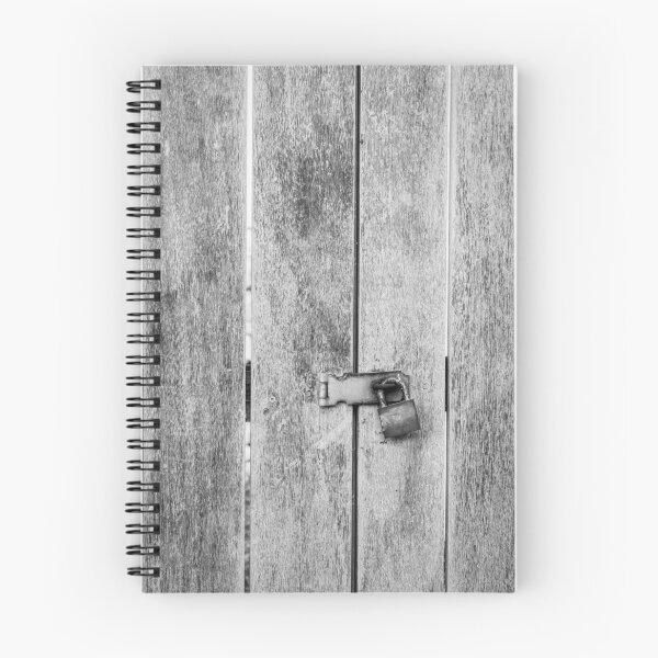 Item preview, Rustic Wooden Gate With Old Padlock and Metal Hasp Locking a Weathered Door Panel designed and sold by Nmallia.