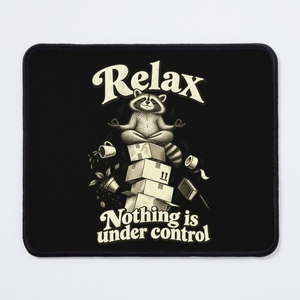 Item preview, Relax Nothing Is Under Control Raccoon Moving Stress Meditation designed and sold by FolkGraphics.