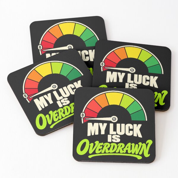 Item preview, My Luck Is Overdrawn Retro Bad Luck Meter designed and sold by POD DYNASTY | Original Print On Demand T-Shirt Graphics.