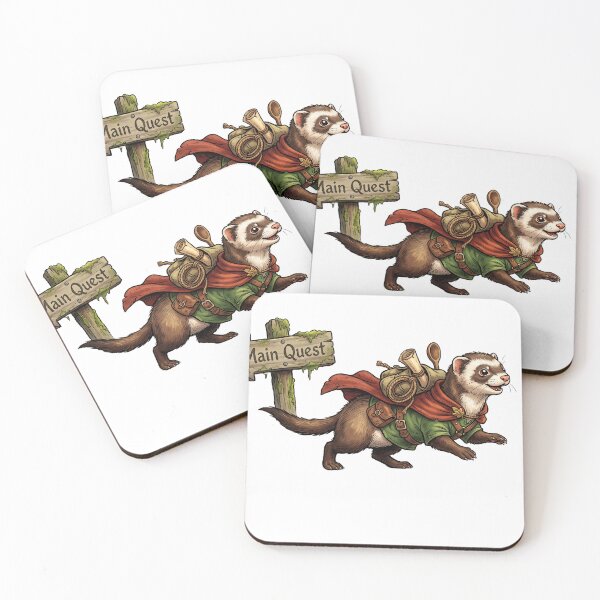 Item preview, Side Quests Ferret Funny Gamer ADHD I'm Not Procrastinating RPG Retro designed and sold by CoolCrazyChaos.