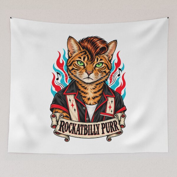Item preview, Rockabilly Purr Cat Music Vintage designed and sold by Old's Cool Cat Studio.