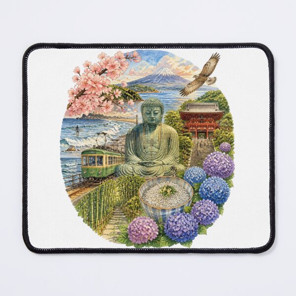Item preview, Kamakura Travel Memories | Japan Travel Collage | Japanese Design designed and sold by JapanMemoir.